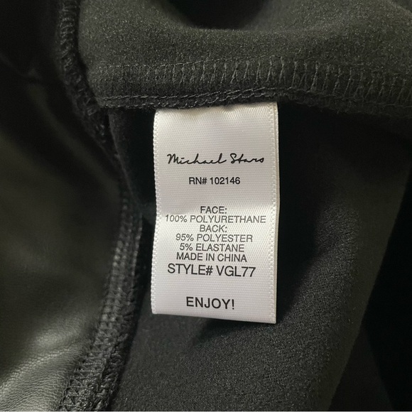 Michael Stars Black Vegan Leather High Rise Lena Leggings VGL77 NWT Size Large - Picture 8 of 10